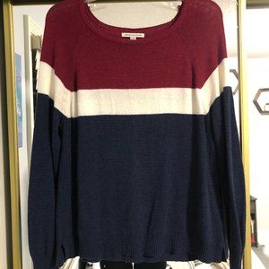 American Eagle Outfitters Medium Red, White, and Blue Sweater